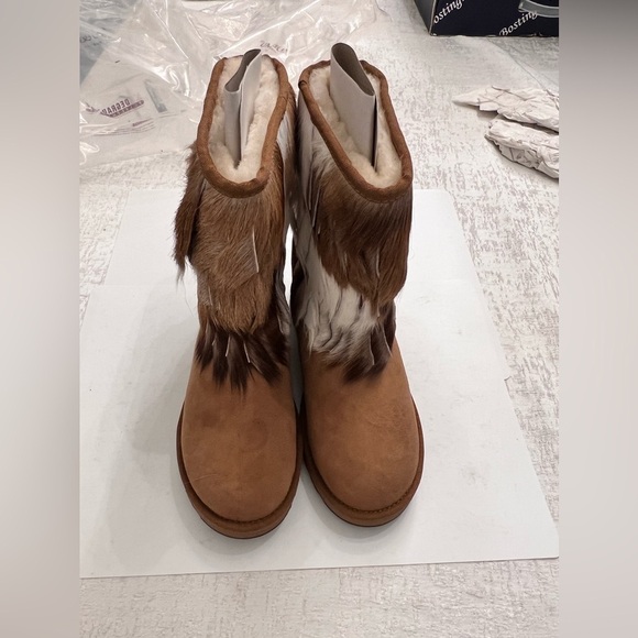 AUMU Shoes - AUMU Women's Warmer Boots Sheepskin Fur Round Toe Ankle Winter Bootie